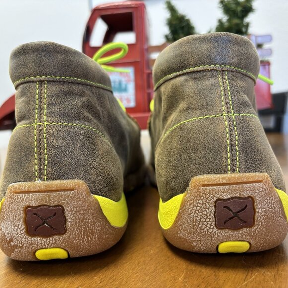 Twisted X Men’s Driving Moc Shoes – Brown/Neon Yellow – Size 10.5M - Picture 5 of 6
